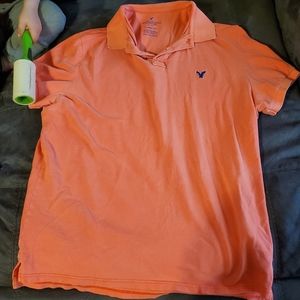 2XL Men's Salmon American Eagle Polo
